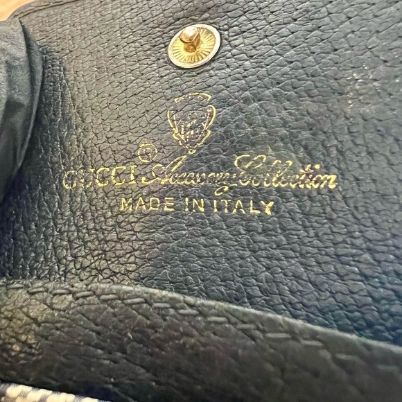 Gucci GG Supreme Navy Small Coin Wallet - Leather Unisex Made in Italy - Picture 7 of 10